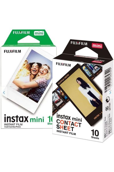 Fujifilm Set de film instant Instax Mini, 1x10 alb + 1x10 folie de contact