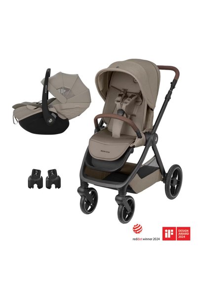 MAXİ-COSİ Oxford-Pebble Slide Pro Çift Yönlü Seyahat Sistem Bebek Arabası Truffle-Sand
