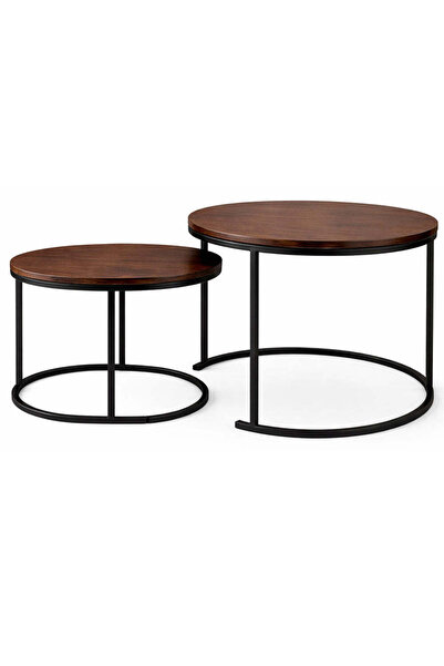 MyOfficeShop Set de 2 măsuțe de cafea suprapuse, MDF și metal, design modern,...