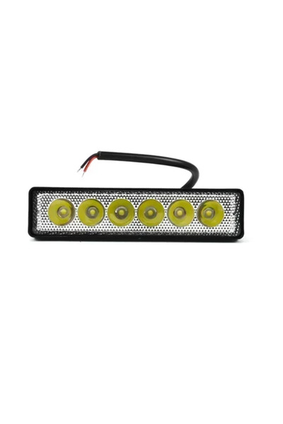 OEM Προβολάκι 6LED 12V DC λευκού φωτισμού SpotLight σε μαύρο χρώμα