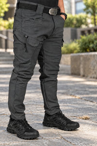SUİT AYDIN A Quality Men's Softshell Model Tactical Outdoor Pants – Multi-Pocket Cargo Pants – Black, Khaki, Anthracite