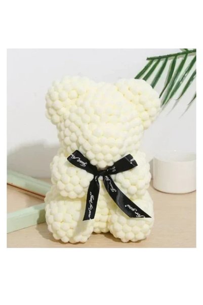 OEM Αρκουδάκι 24 εκ. Pom Pom Foam flower εκρού 84790