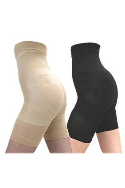OEM Κολάν βερμούδα σμίλευσης Slim N Lift Body Shaper 2 τεμάχια μαύρο-Μπεζ Small