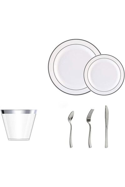 Generic 72 Pcs/set Gold Rose Gold Silver Upscale Wedding Dining Party Disposa...