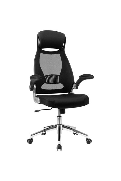 SONGMICS Scaun de birou ergonomic cu tetieră și brațe rabatabile, spătar din ...