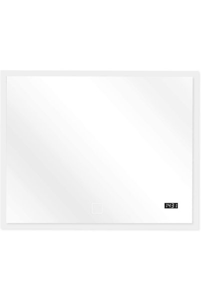 JAGO Oglindă de baie LED 80 x 60 cm, tactilă, lumină reglabilă, ceas și Bluet...