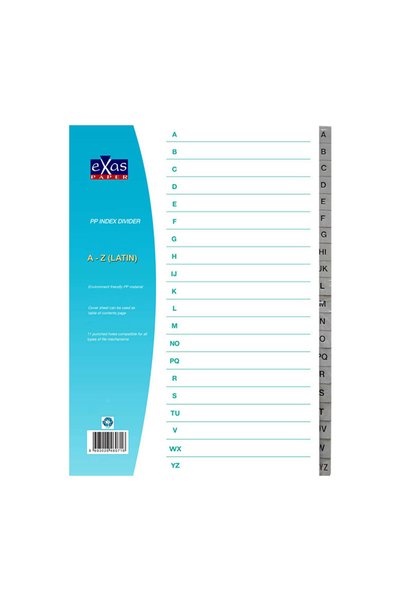 papirosbookstore eX-OFFICE ΔΙΑΧΩΡΙΣΤΙΚΑ Α-Ω ΜΕΓΑΛΑ A4 PP ΓΚΡΙ