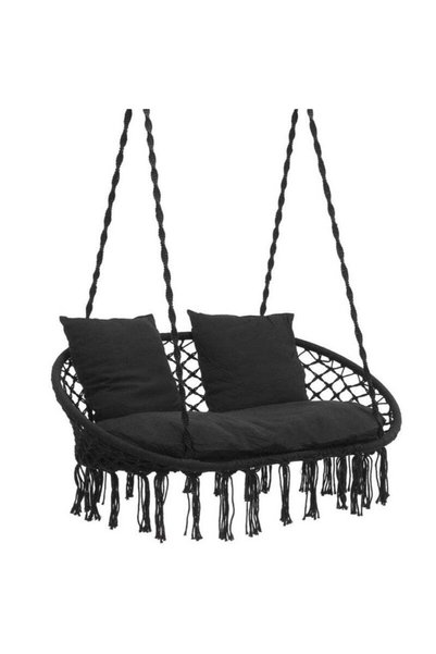 MyOfficeShop Scaun balansoar dublu suspendat pentru casă sau grădină, cu pern...