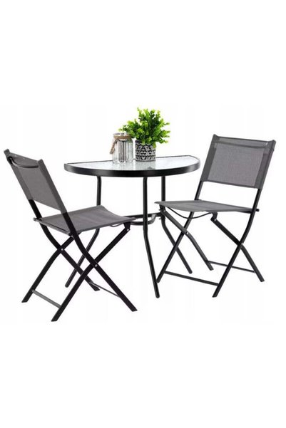 MyOfficeShop Set de mobilier pentru grădină sau balcon, masă semirotundă din ...