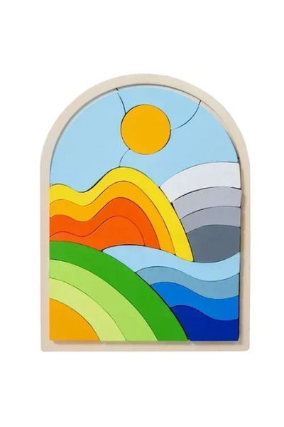OEM Ξύλινο παιδικό Puzzle 3D 22.7×17.2 εκ. SDS-26123 ουρανός με σύννεφα