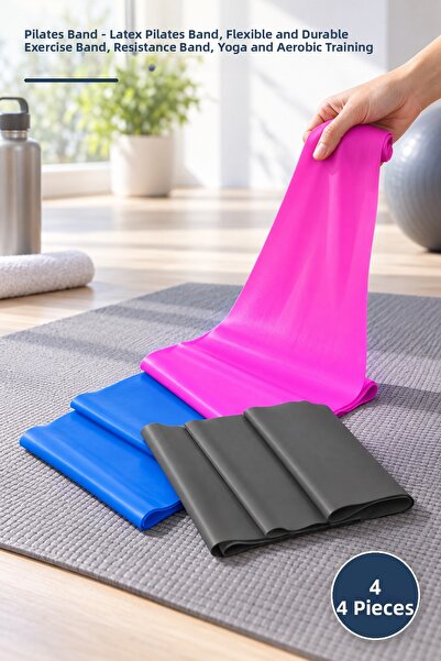 Yenilig 4 bucăți bandă Pilates - bandă elastică Pilates din latex, bandă flex...