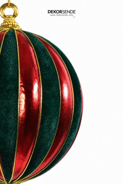 Dekorsende Christmas Tree Ball Sliced Pattern Red Green Ball 15 cm