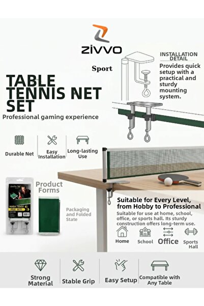 Zivvo Set plasă și fier pentru tenis de masă Set plasă pentru tenis de masă N...