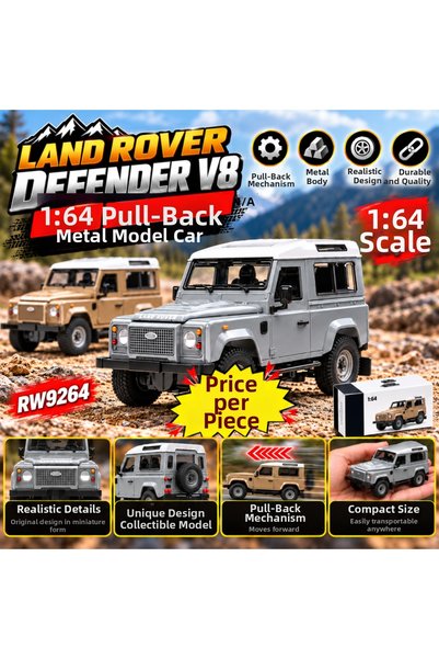 kumkumticaret Rw9264 1:64 Land Rover Defender V8 Çek Bi̇r.Ara Metal Model Car...