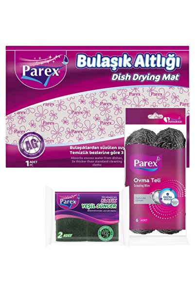 Parex Classic Sponge, Scrubbing Wire, and Dish Mat Pack