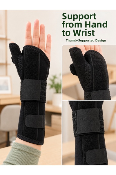 Lisinya Static Hand Wrist Brace with Metal Support Thumb Splint Long Wrist Su...