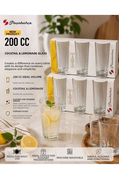 Paşabahçe 42138 Istanbul Soft Drink Lemonade Glass 200 Cc 6 Pack