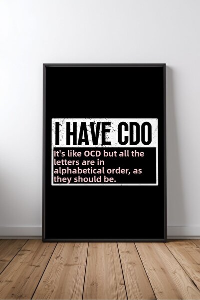 KEYFHOME Имам CDO - Забавен OCD забавно изписан на английски език рамкиран MD...