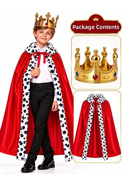 Lizsa Children's 50cm King's Cape and King's Crown - Children's King's Crowne...