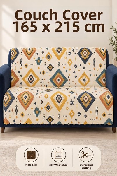 ALANUR Multi-Purpose Velvet Sofa Cover with Non-Slip Sponge 165X215 cm Modern Bohemian Sofa Bed Throw Picnic Tablecloth Alk9