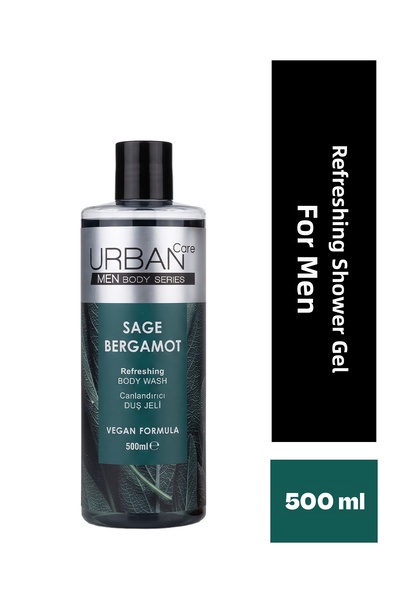 Urban Care Men's Tea & Bergamot Shower Gel -500Ml-Vegan