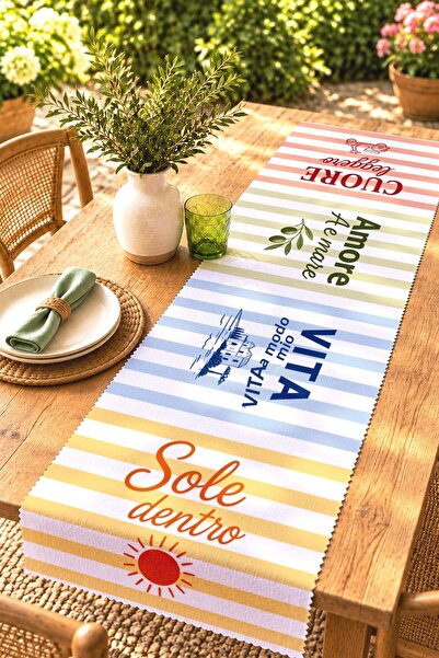 EVPANYA Spanish Texts Patterned Runner/Tablecloth/Placemat
