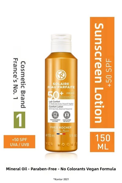 Yves Rocher Spf 50 High Protection Face & Body Sun Lotion/Solaire Peau Parfai...