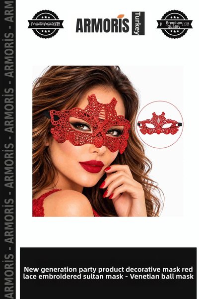Armoris New Generation Party Product Decorative Mask Red Lace Embroidered Sul...