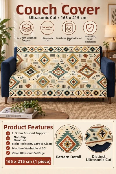 ALANUR Multi-Purpose Velvet Sofa Cover with Non-Slip Sponge 165X215 cm Modern Bohemian Sofa Bed Throw Picnic Tablecloth Alk5