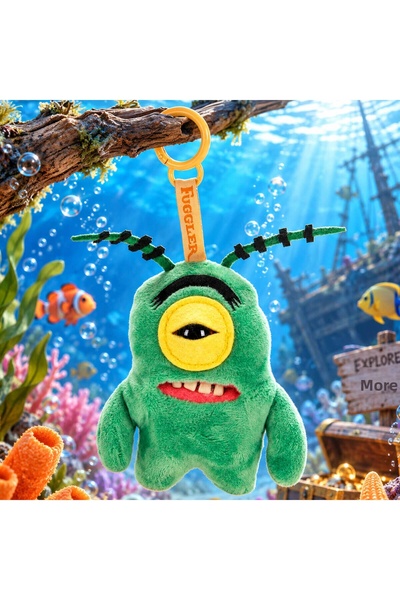 Nextohaps Toys سلسلة مفاتيح من القطيفة على شكل سبونج بوب سكوير بانتس من فوجلر...