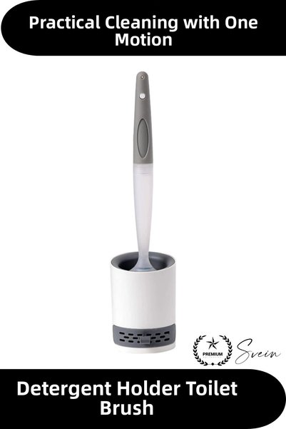Svein # Toilet Brush Silicone Toilet Brush with Detergent Container Wall Moun...