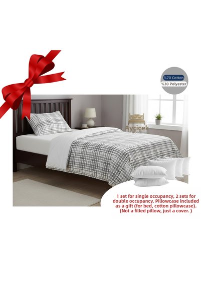 ayçiçek home طقم مفروشات سرير مفرد 120/200 مع ملاءة مطاطية 160/215 وغطاء لحاف...