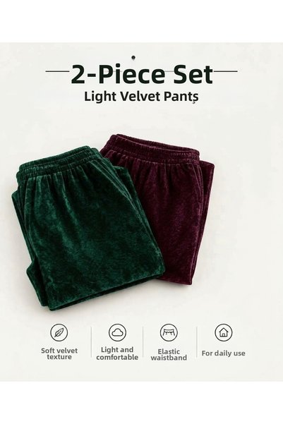 LYZALÜXEN Velvet Nai̇f Sweatpants Set of 2 Yşlbrd