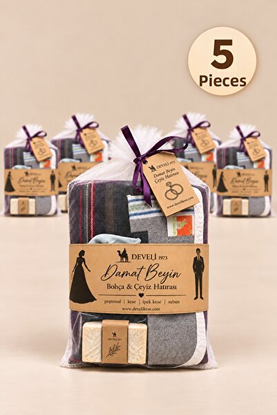 Develi 1973 Groom's Hamam Dowry Package 5 Piece Gift Set of 5 Special Peshtem...