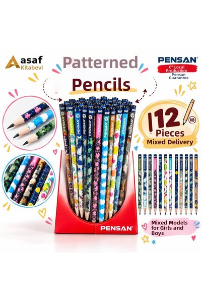 Pensan قلم رصاص منقوش 12 قطعة