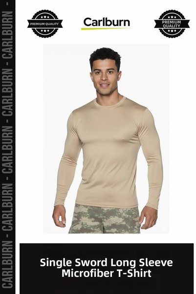 Carlburn تي شيرت Single Sword Uzun Kol من الألياف الدقيقة - قطعة ملابس عسكرية...