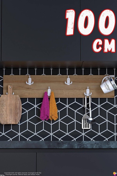 Modilayn Geyi̇k 18-Hook Kitchen Hanger Set of 3 (86.4X9.6 cm) - Stylish Desig...