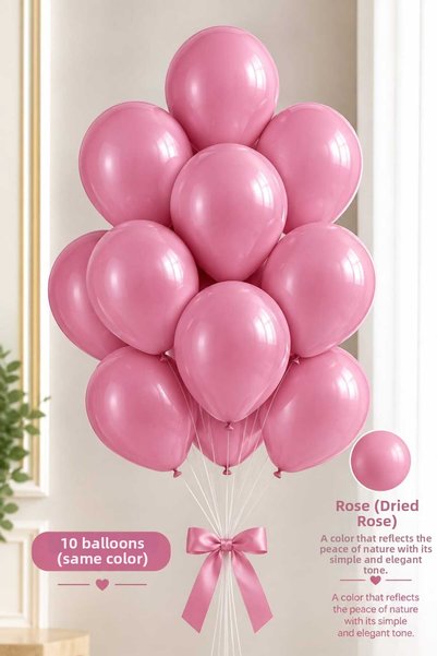 Partixa Latex Balloon Set of 10 - Rose/Dried Rose