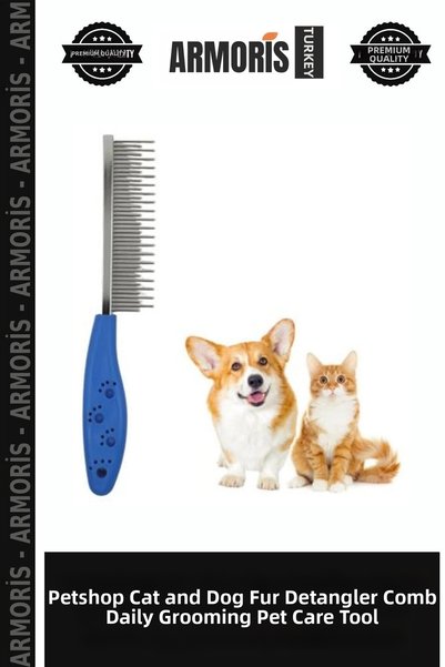 Armoris مشط إزالة شعر القطط والكلاب من Petshop، مشط يومي للعناية بالحيوانات ا...