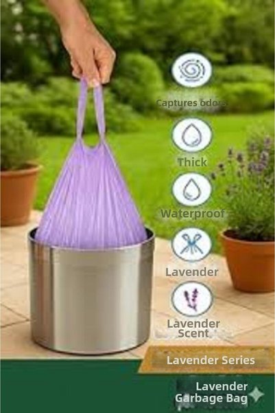 Ethex Large Size Drawstring Lavender Scented Garbage Bag 65X80 cm (50 Lt) 1 Pack