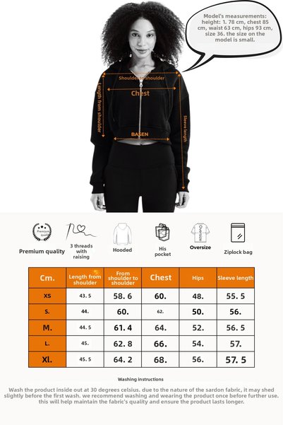 JUSTEVER Crop Hooded Zippered Kangaroo Pocket Raised Hoodie Bitter Coffee Wom...