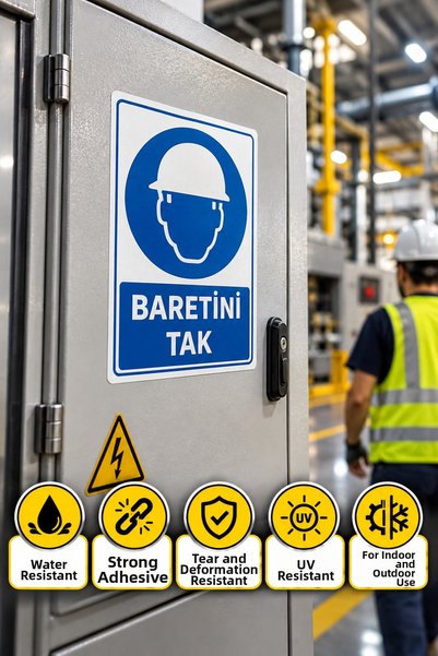 Aysprint İsg Warning Sign: Plug the Hard Hat Sticker Label 16X24 cm