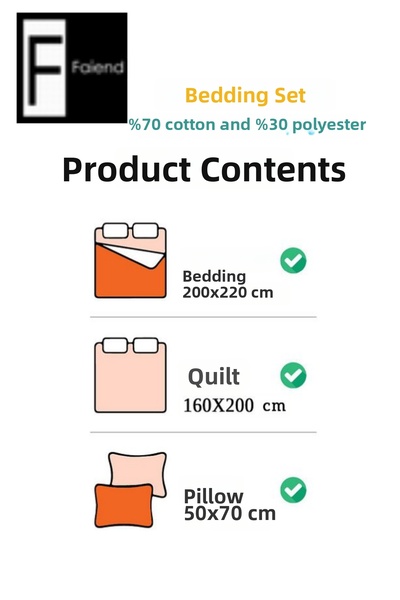 Faiend Fade-Resistant Breathable Cotton Double Duvet Cover Set with Fitted Sheet