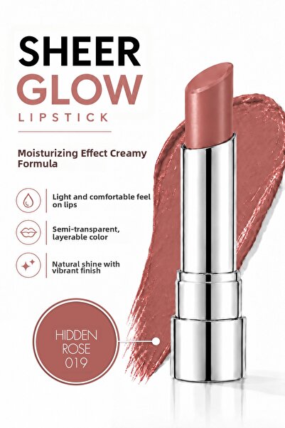 Pierre Cardin Sheer Glow Lipstick - Moisturizing Lipstick with a Glossy Finis...