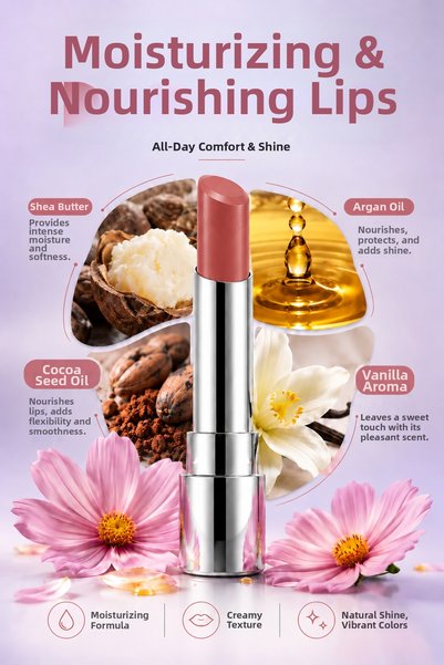 Pierre Cardin Sheer Glow Lipstick - Moisturizing Lipstick with a Glossy Finish - Clean Girl - 009