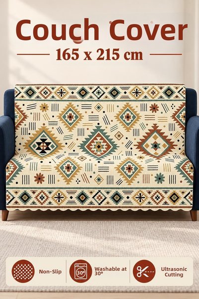 ALANUR Multi-Purpose Velvet Sofa Cover with Non-Slip Sponge 165X215 cm Modern Bohemian Sofa Bed Throw Picnic Tablecloth Alk5