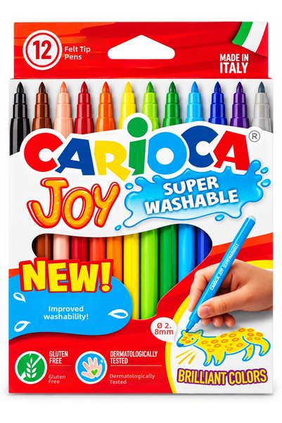 carioca Joy Washable Felt Tip Crayons 12 Colors