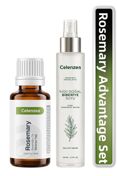 Celenzea 2-Pack Hair Care Set, 100% Natural Rosemary Water and Rosemary Oil, ...