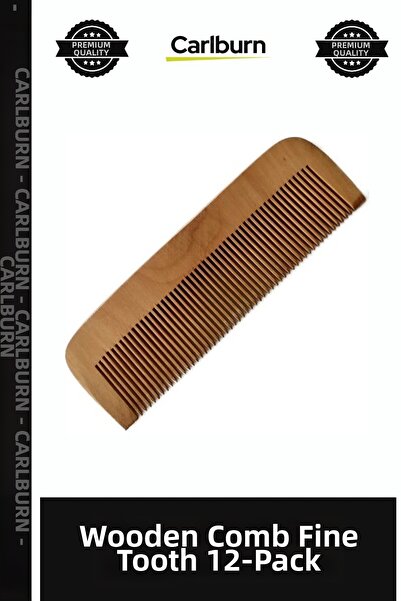 Carlburn Wooden Comb Narrow Toothed 12-Pack Hairdresser Products Daily Use Pe...
