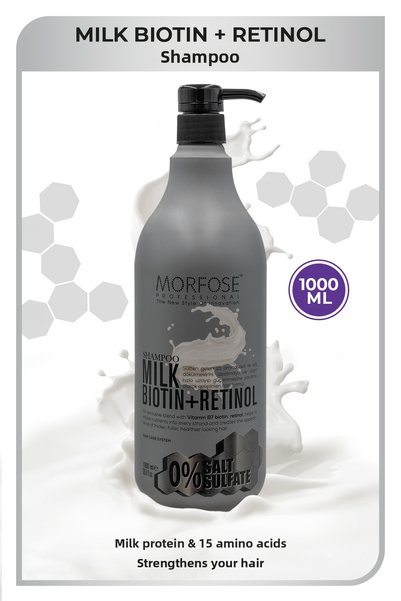 Morfose Sulfate-Free Milk Biotin Retinol Salt-Free Shampoo 1000 ml